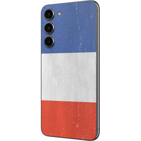 French Flag Distressed Galaxy S23 Plus Skin